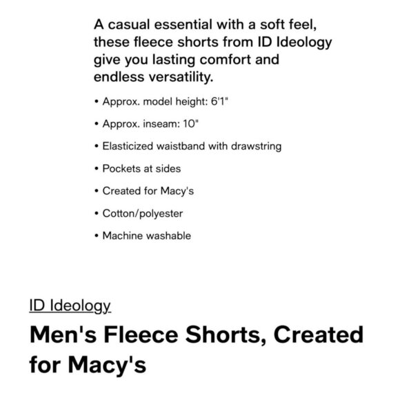 Ideology Mens Size S Solid Fleece Drawstring Shorts Charcoal Gray NWT - Picture 2 of 6